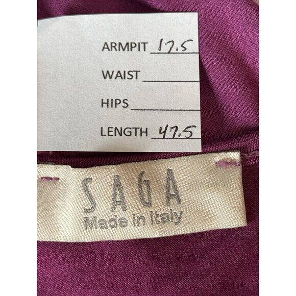 SAGA Italian Women Lagenlook Asymmetrical Dress ONE SIZE S-XL Tie Dye Magenta - Picture 2 of 6